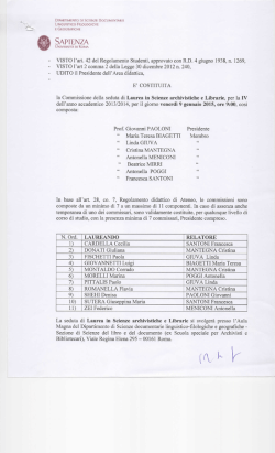 SAPTENZA - Dipartimento di Scienze documentarie, linguistico