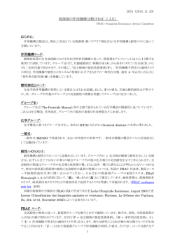 殺菌剤の作用機構分類（FRAC による）