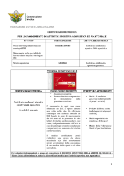 Certificazione Medica - Federazione Motociclistica Italiana