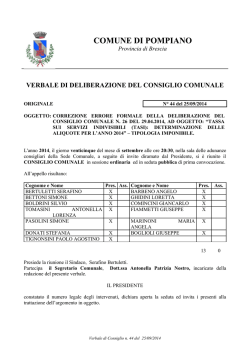 CORREZIONE ERRORE FORMALE DELLA DELIBERAZIONE DEL
