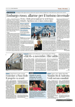 Embargo russo, allarme per il turismo invernale