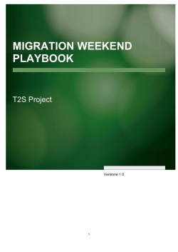 MIGRATION WEEKEND PLAYBOOK
