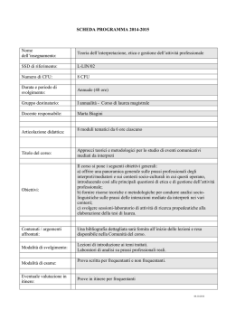 SCHEDA PROGRAMMA 2014-2015 Nome dell