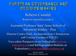 Teorie UE - Corso di Laurea Magistrale in Relazioni Internazionali e