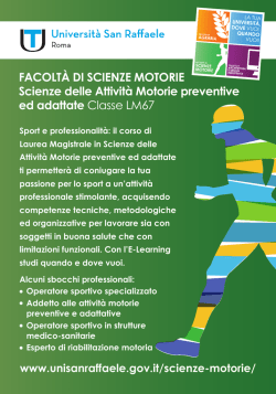 Presentazione CdS Magistrale in - Universit&agrave; Telematica San Raffaele