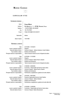 Curriculum - Comune di Sassari