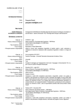 CV Pasquale Rinaldi - Istituto di Scienze e Tecnologie della