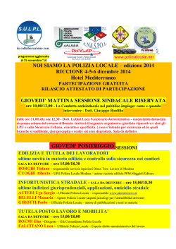 Riccione 4, 5, 6 dicembre 2014