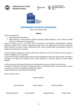 Risultati - Expo FSFI - Federazione fra le Società Filateliche Italiane