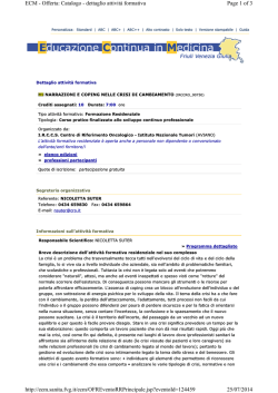 Page 1 of 3 ECM - Offerta: Catalogo - dettaglio attivit&agrave; formativa 25