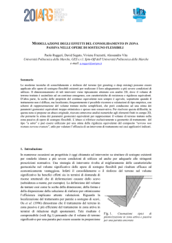 MODELLAZIONE DEGLI EFFETTI DEL CONSOLIDAMENTO IN