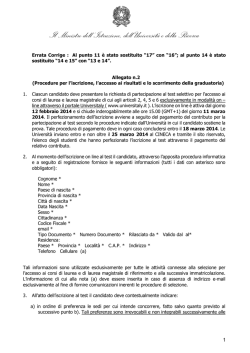 Errata corrige Allegato 2 - Atti Ministeriali