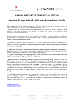 INTORNO AL FUTURO: 3D PRINTING PER IL