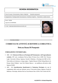 scheda biografica - Universit&agrave; Telematica Internazionale