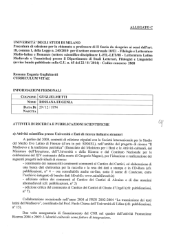 GUGLIELMETTI Rossana Eugenia - Università degli Studi di Milano