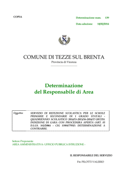 Determinazione del Responsabile di Area