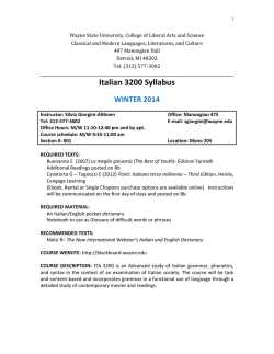 sample syllabus - College of Liberal Arts and Sciences