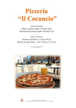 Menu Pizzeria - Rome Marriott Park Hotel