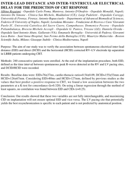 inter-lead distance and inter-ventricular electrical delay for the