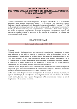 bilancio sociale del piano locale unitario dei servizi alla