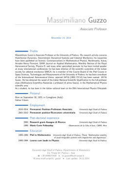 Massimiliano Guzzo &ndash; Associate Professor