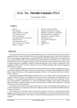 Dott. Ric. Davide Catania - Ingegneria