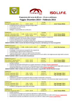 PPROGRAMMA CORSO abilitante per certificatori
