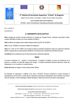Bando esperto PROGETTO FIDUCIA
