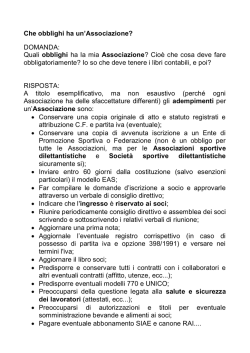 Check List per una Associazione Sportiva Dilettantistica
