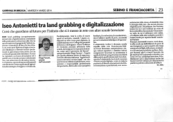 Iseo Antonietti tra land grabbing e digitalizzazione