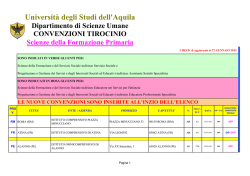 Elenco delle convenzioni - Dip. di Scienze umane