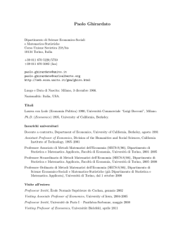 Paolo Ghirardato - Universit&agrave; degli Studi di Torino