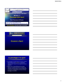 Le Emozioni e lo Sport