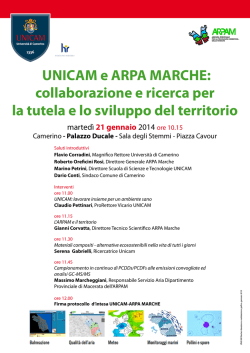 UNICAM e ARPA MARCHE - Universit&agrave; degli Studi di Camerino