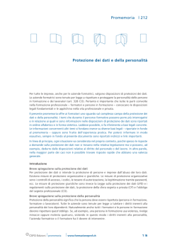 Protezione dei dati e della personalit&agrave; (no. 212)