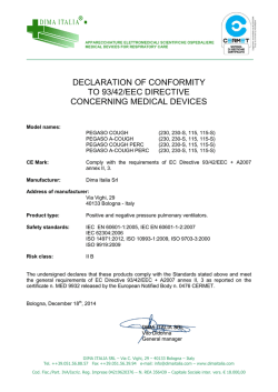 DECLARATION OF CONFORMITY TO 93/42/EEC