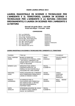 Commissioni lauree SAN e STAT 10 aprile 2014 ore 9.00 e 14.00