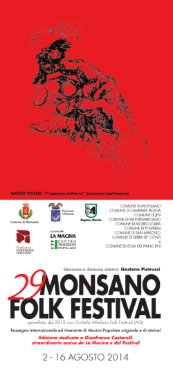 Scarica il programma completo del Monsano Folk Festival