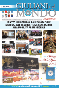 Happy New Year 2015 - Associazione Giuliani nel Mondo