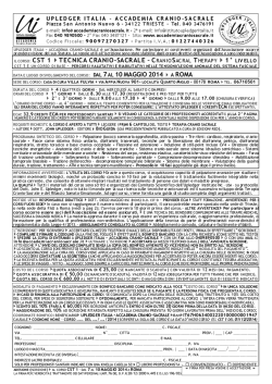 IL CORSO: CST 1 TECNICA CRANIO-SACRALE – C