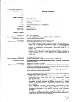 Curriculum vitae ROMANELLI - Universit&agrave; degli Studi della Tuscia