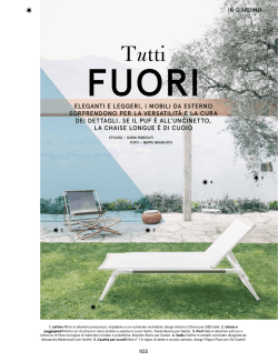 ELEGANTi E LEGGEri, i MoBiLi DA ESTErNo
