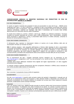 COMUNICAZIONI ANNUALI PILE ED AEE