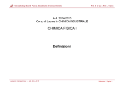 Lezione 01_Definizioni - Dipartimento di Scienze Chimiche