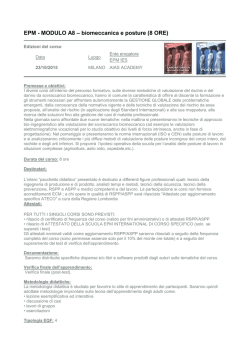 EPM - MODULO A8 &ndash; biomeccanica e posture (8 ORE)