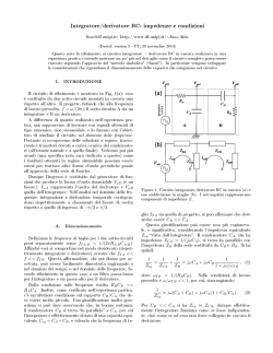 Integratore/derivatore RC: impedenze e condizioni