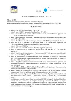 OSSERVATORIO ASTROFISICO DI CATANIA D.D. n. 254/2014