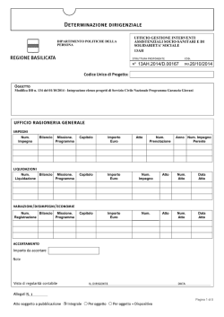D.D. n&deg; 167 del 20 ottobre 2014 - Basilicatanet.it