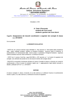 designazione dei docenti coordinatori e segretari dei