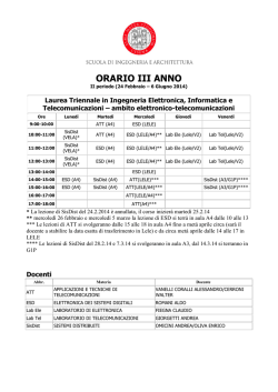 ORARIO III ANNO - Lauree e Lauree Magistrali